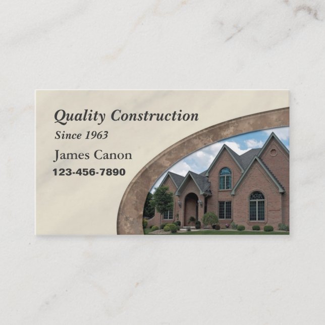 Home Remoldling or Construction Business Card (Front)