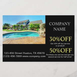 home renovation realtor pool maintenance flyer