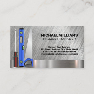Home Renovation Tools   Metal Background Business Card