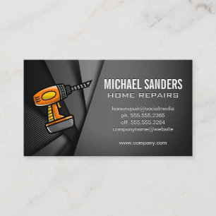 Home Repair   Drill Icon   Abstract Panels Business Card