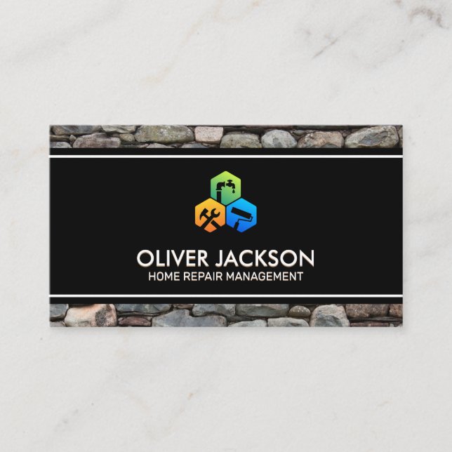 Home Repair Painting Plumbing | Stone Wall Business Card (Front)