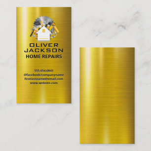Home Repair   Tool Box   Gold Metallic Business Card