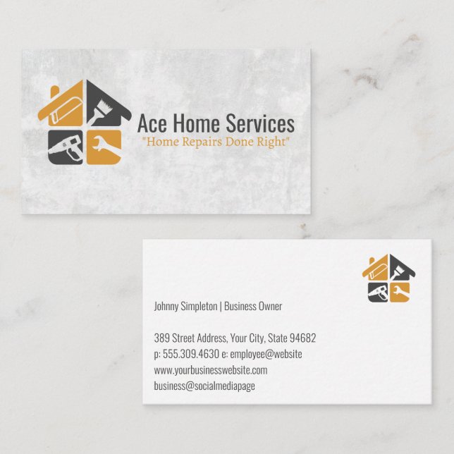 Home Repair Tools | General Contractor Business Card (Front/Back)