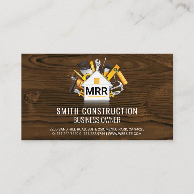 Home Repair Tools | Monogram Business Card (Front)