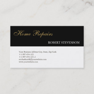 Home Repairs Dark White Script Business Card