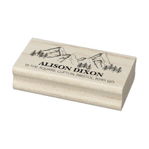 home return address mountain business envelope rubber stamp