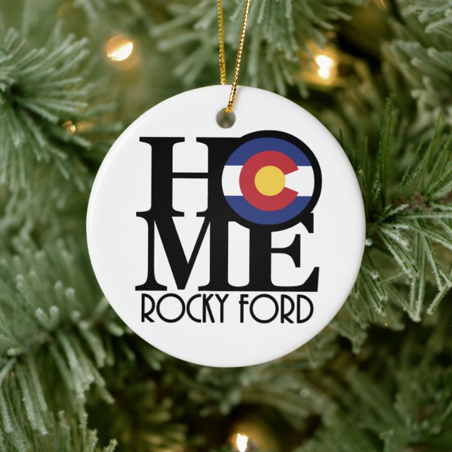 HOME Rocky Ford Colorado Ceramic Ornament (Tree)