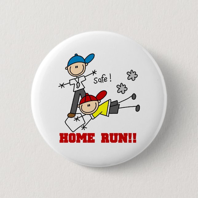 Home Run Baseball 2 Inch Round Button (Front)