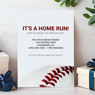 Home Run Baseball Birthday Invitation