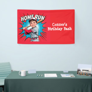 Home Run Boy Baseball Birthday Bash Banner
