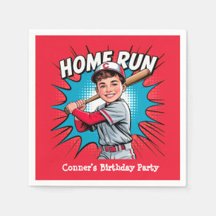 Home Run Boy Baseball Birthday Bash Napkin