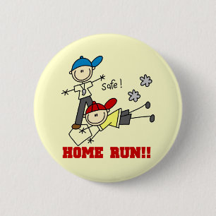 Home Run Boys Baseball Tshirts and Gifts 2 Inch Round Button