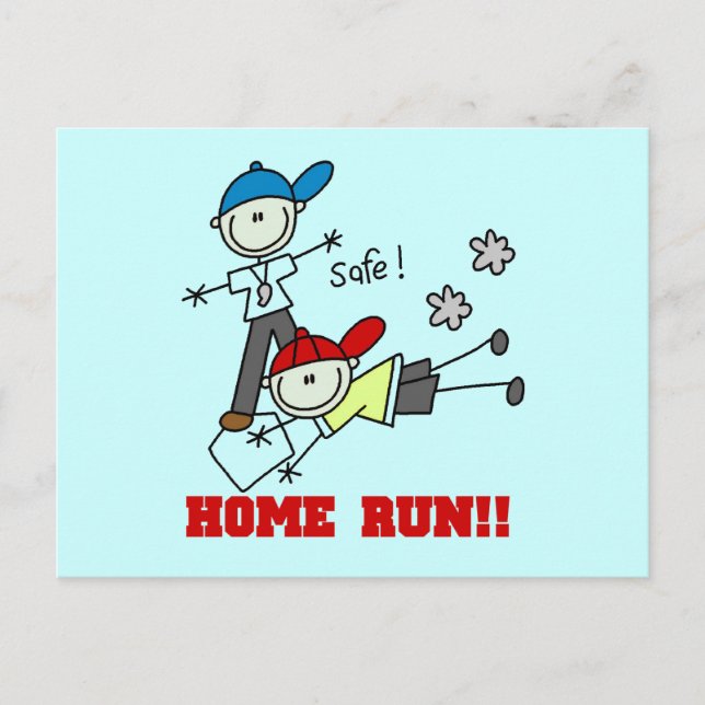 Home Run Boys Baseball Tshirts and Gifts Postcard (Front)