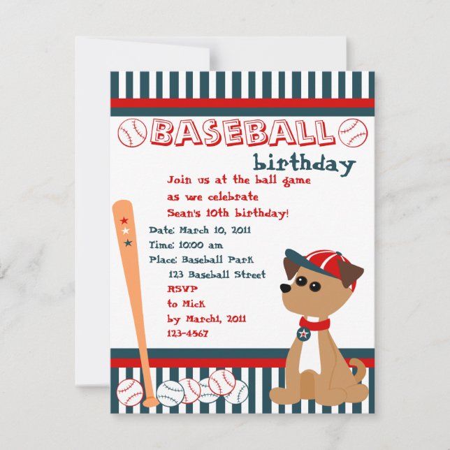 Home Run Doggie! Invitation (Front)