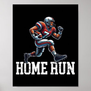 Home Run Funny Baseball Football Mash-up Poster