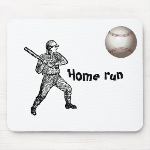 Home Run Game Team Coach Sports Ball Fun Baseball Mouse Pad
