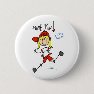 Home Run Girls Softball T-shirts and Gifts 2 Inch Round Button