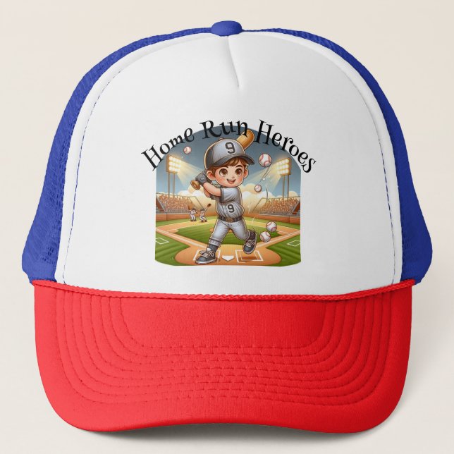Home Run Heroes Enfants Casquette de baseball (Devant)