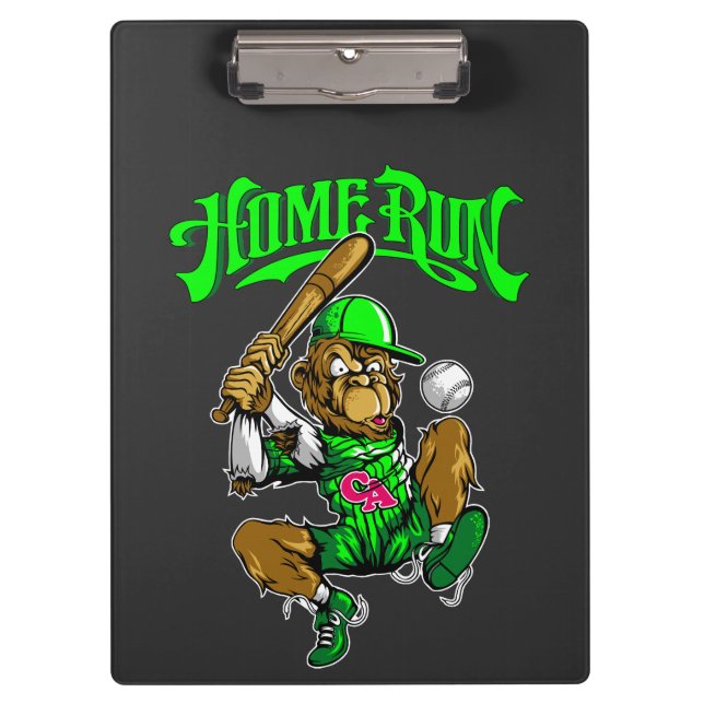 Home Run Monkey Baseball Clipboard (Front)
