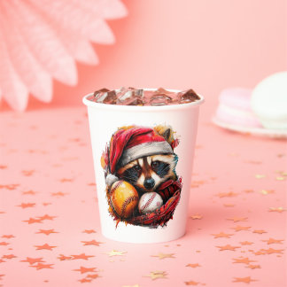 Home-Run Raccoon Ballgame Paper Cup