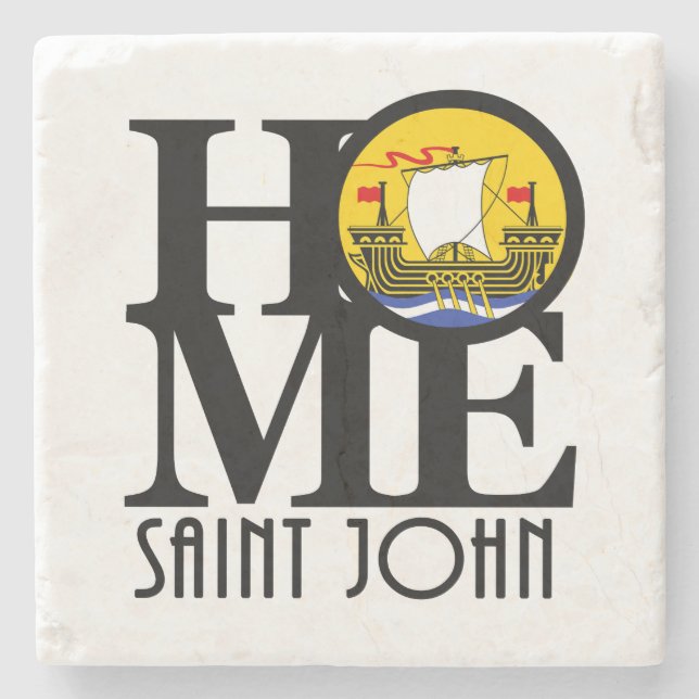 HOME Saint John New Brunswick Stone Coaster (Front)