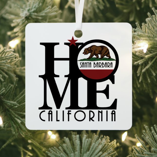 HOME Santa Barbara California Metal Ornament (Insitu)