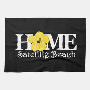 HOME Satellite Beach Yellow Hibiscus Kitchen Towel