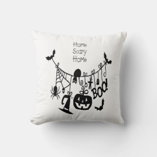 Home Scary Home Bats Pumpkin, Black Cat, Voodoo Throw Pillow