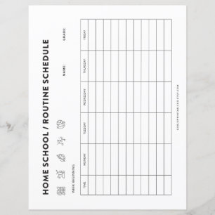 Home School Schedule Kids Routine Organizer