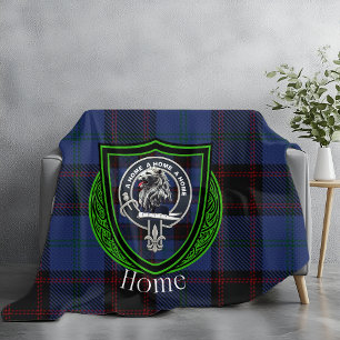 Home Scottish Clan Tartan Crest Fleece Blanket
