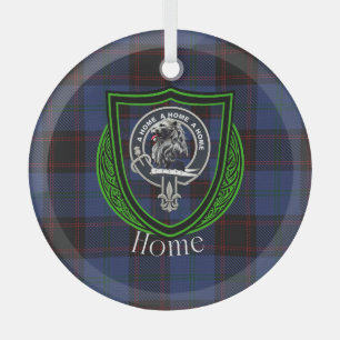 Home Scottish Clan Tartan & Crest Glass Ornament