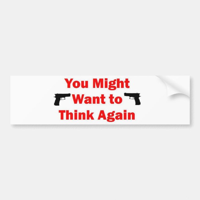 Home Security Gun Bumper Sticker (Front)