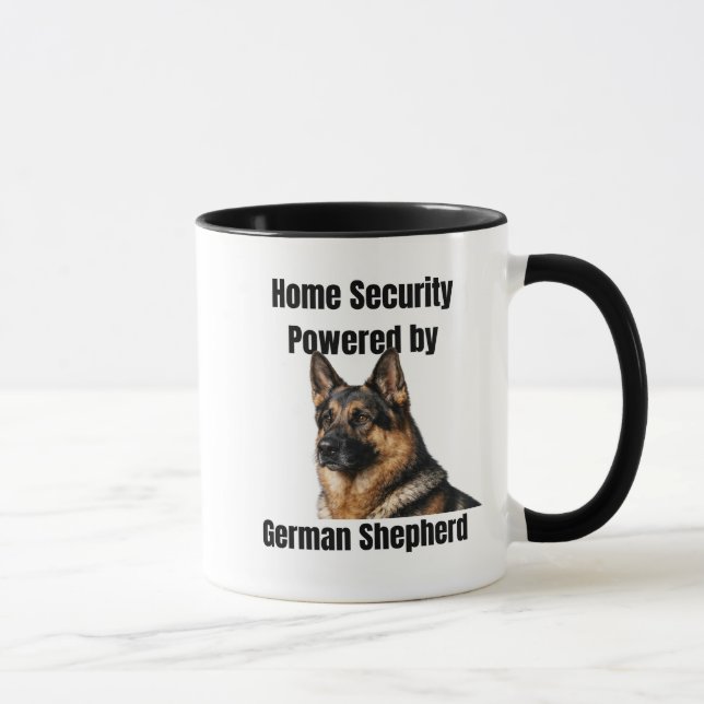 Home Security Powered by German Shepherd Mug (Right)