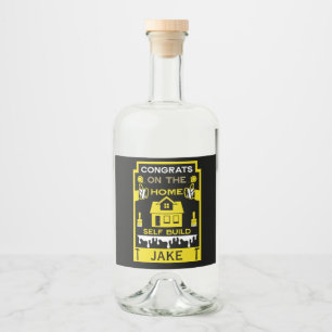 Home Self Build Congratulation Liquor Bottle Label