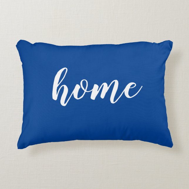 Home Sentiment Blue Accent Pillow (Front)