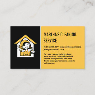 Home Services   Maid Cleaning Logo Business Card