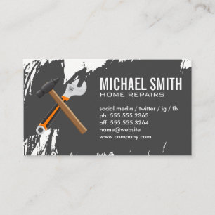 Home Services  Repair   Hammer and Wrench Business Card