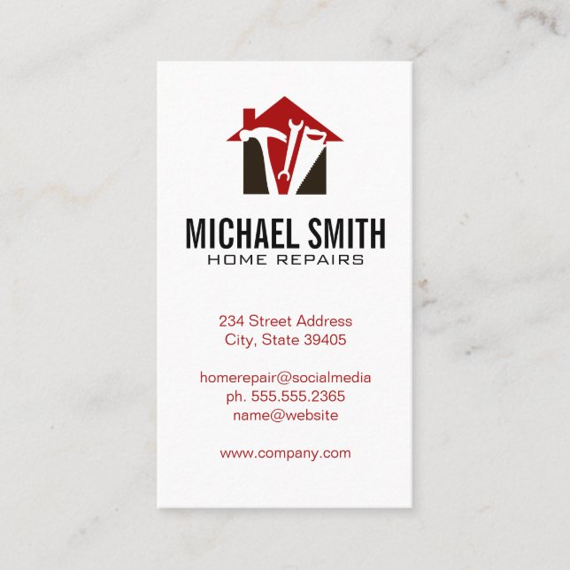 Home Services  Repair | Property Management Business Card (Front)