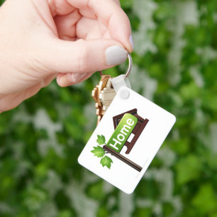 Home Sign Word House Keychain