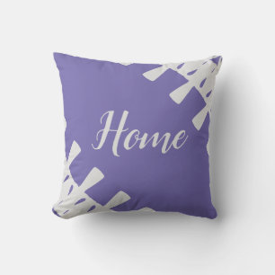 Home Silver and Blue Throw Pillow