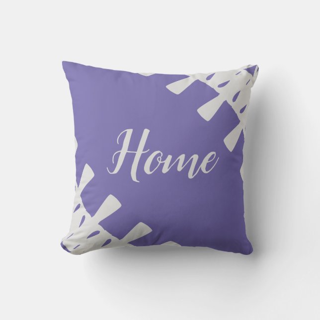 Home Silver and Blue Throw Pillow (Front)