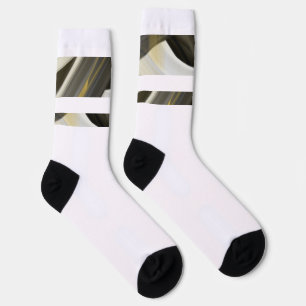 Home Socks Trend Abstract Art Black White Gold