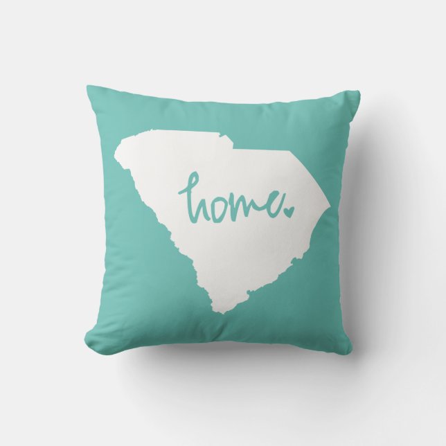 Home South Carolina Custom Colour Throw Pillow (Front)