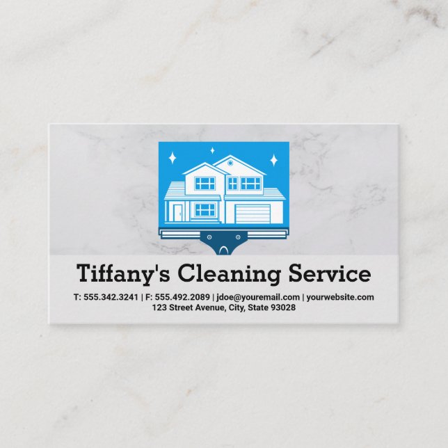 Home Squeegee Logo | Cleaning Services Business Card (Front)