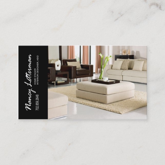 Home Stager Interior Designer Business Card (Front)