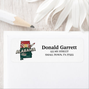 Home State Alabama Retro Colour Address