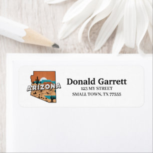 Home State Arizona Retro Colour Address