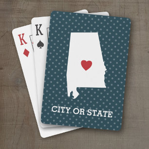 Home State Artwork with City Option - Alabama Playing Cards
