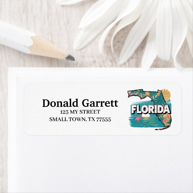 Home State Florida Retro Adresse couleur (En situation)