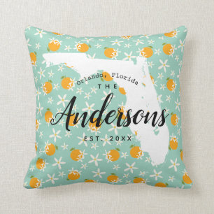Home State Flower Florida Orange Blossom Throw Pillow